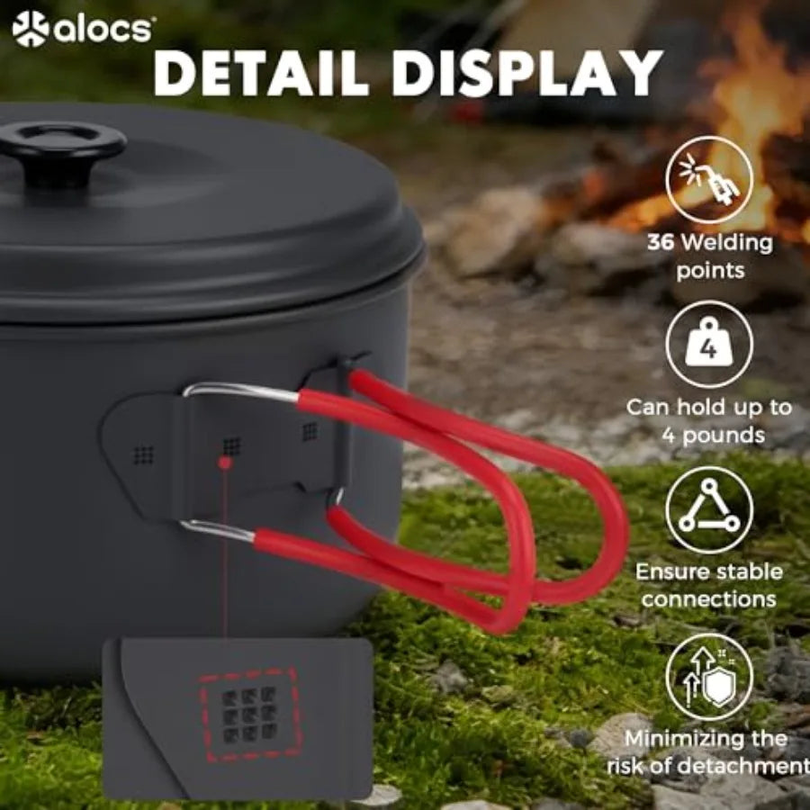 Free Shipping Camping Cookware Set For Backpacking With Mesh Bag