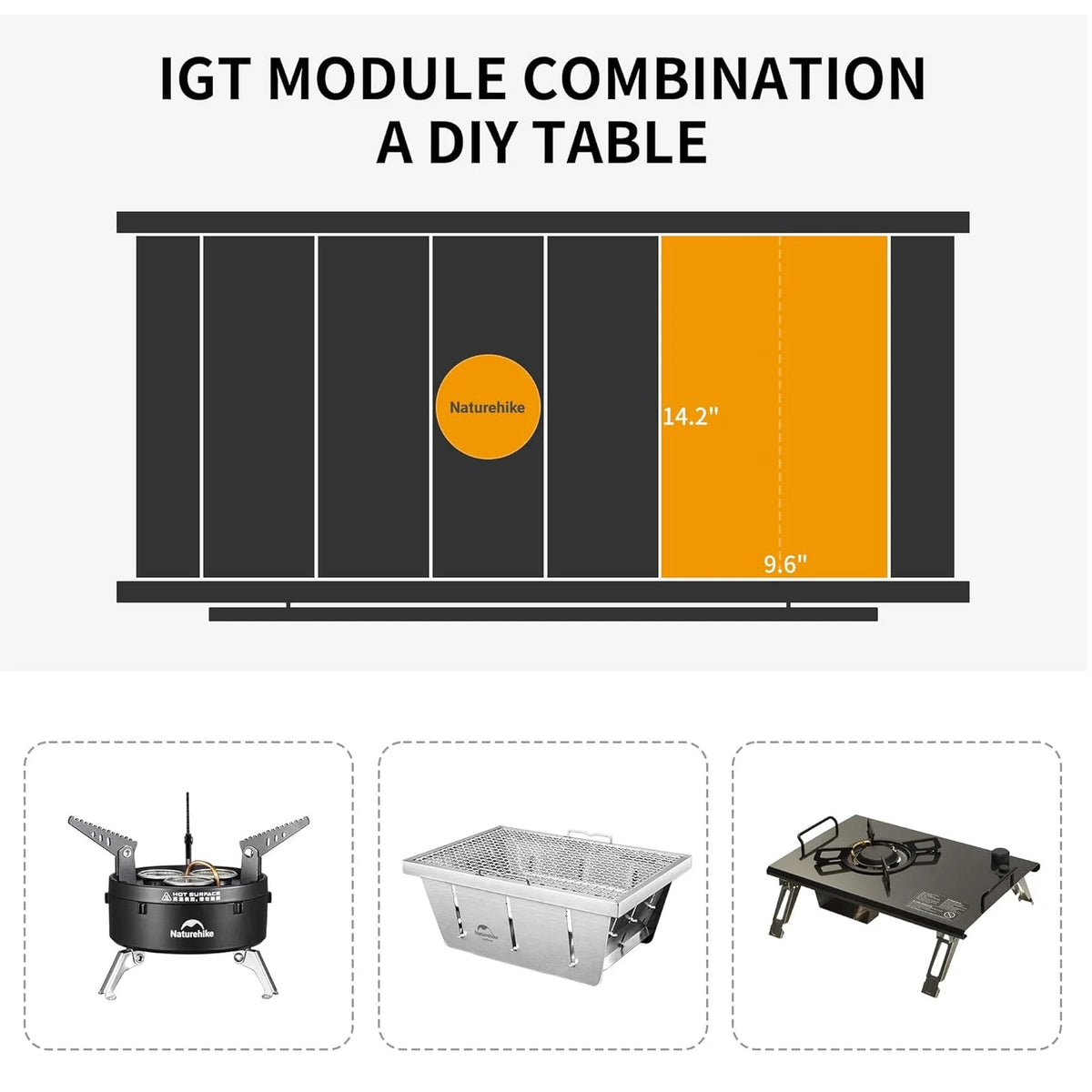 Free Shipping Naturehike Portable Aluminum IGT Camping Table