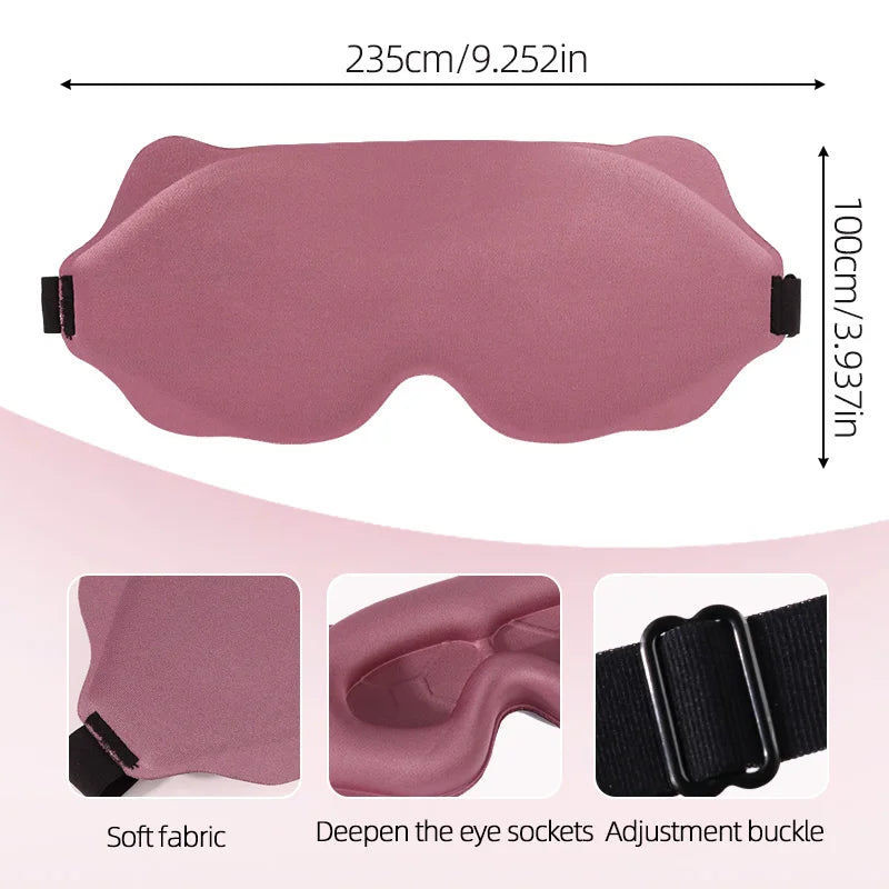 3D Contoured Eye Mask For Sleeping With Blackout Blindfold Design