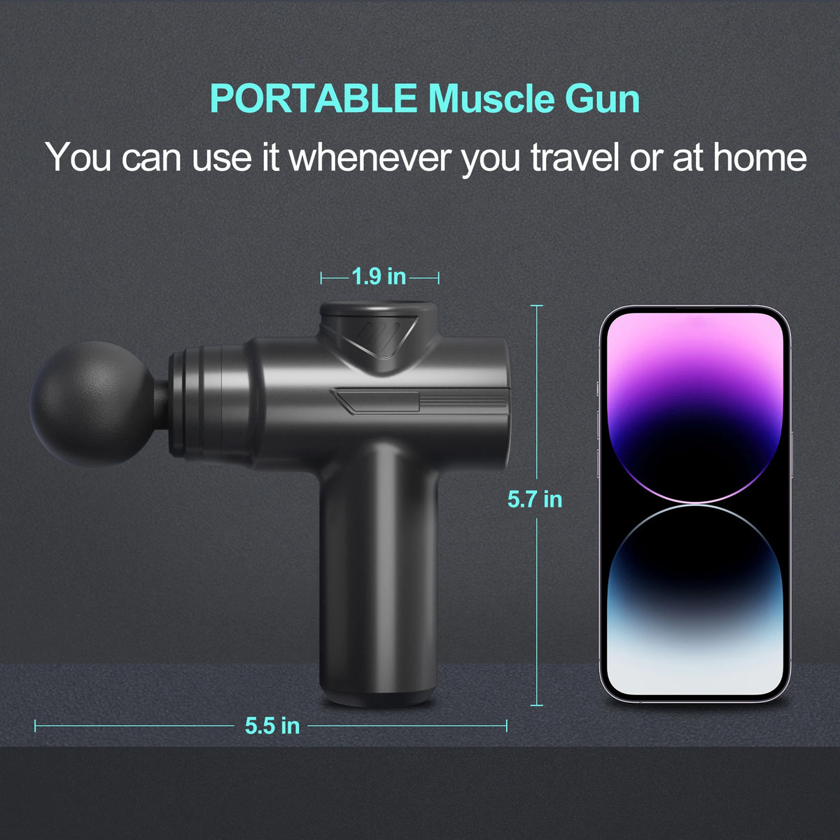 Leercon Mini Massage Gun With Six Speeds And Four Heads