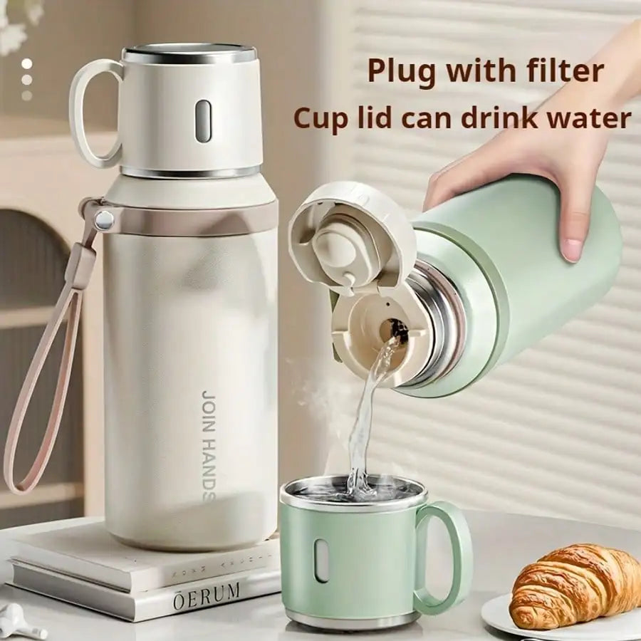 304 Stainless Steel Vacuum Flask With Lid And Carry Strap