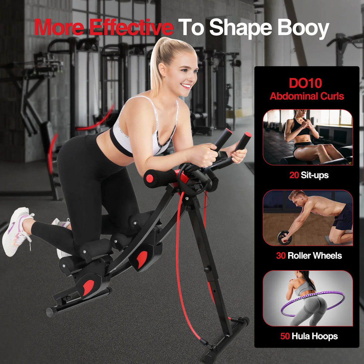 Free Shipping Fitness Ab Machine Adjustable Foldable Core Trainer