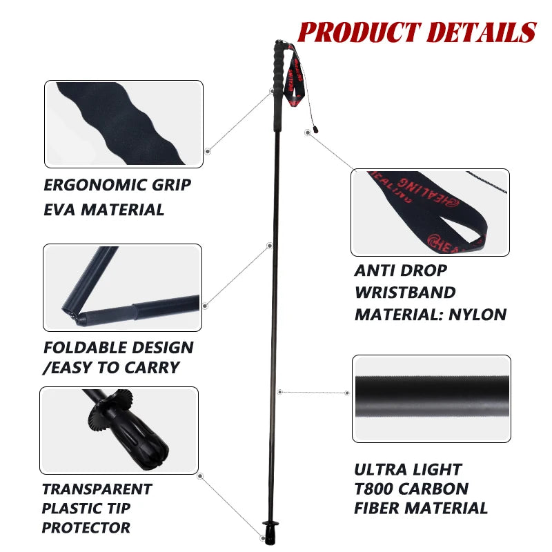 Free Shipping OKHEALING Carbon Fiber Foldable Trekking Poles