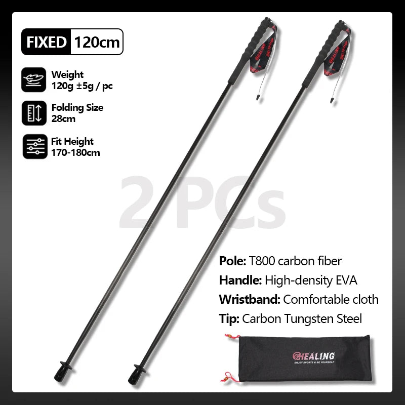 Free Shipping OKHEALING Carbon Fiber Foldable Trekking Poles