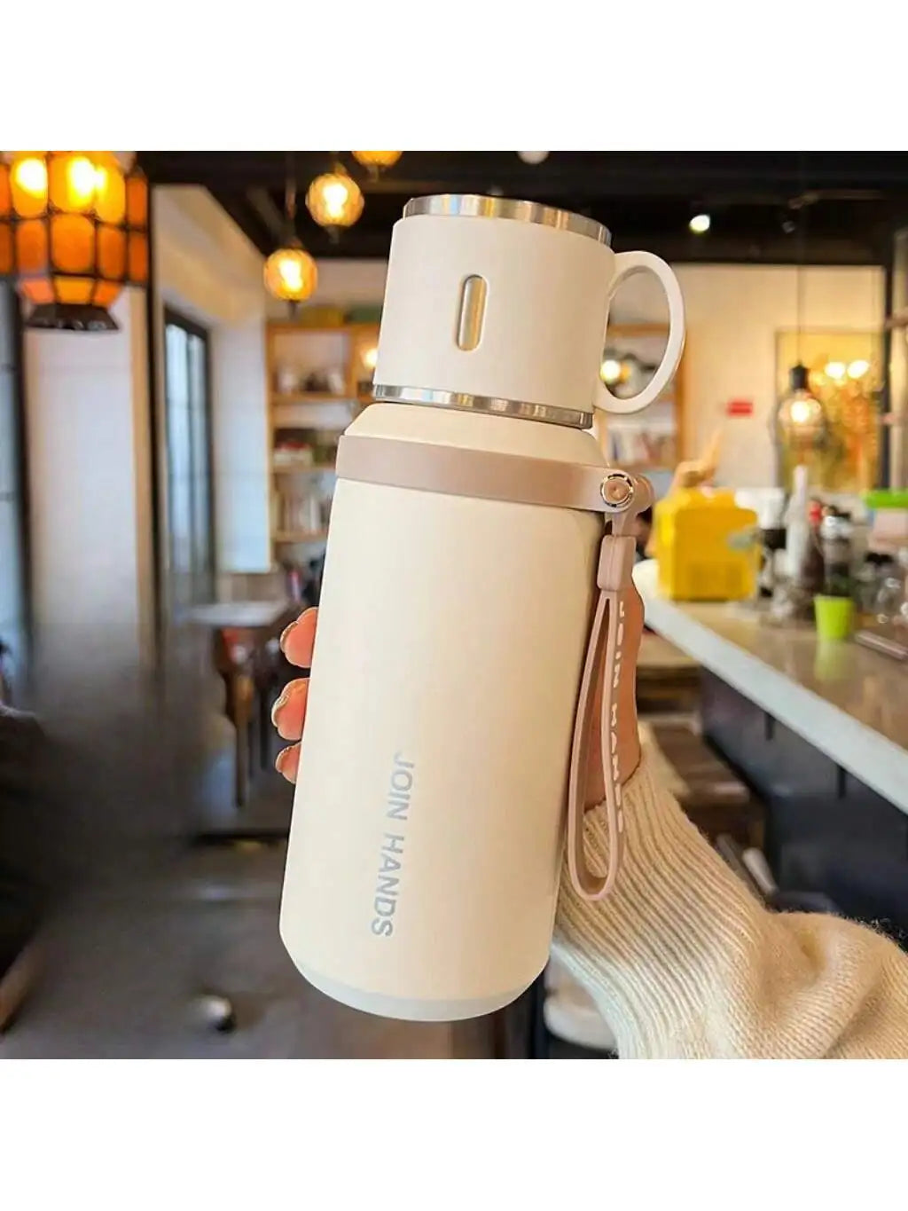 304 Stainless Steel Vacuum Flask With Lid And Carry Strap