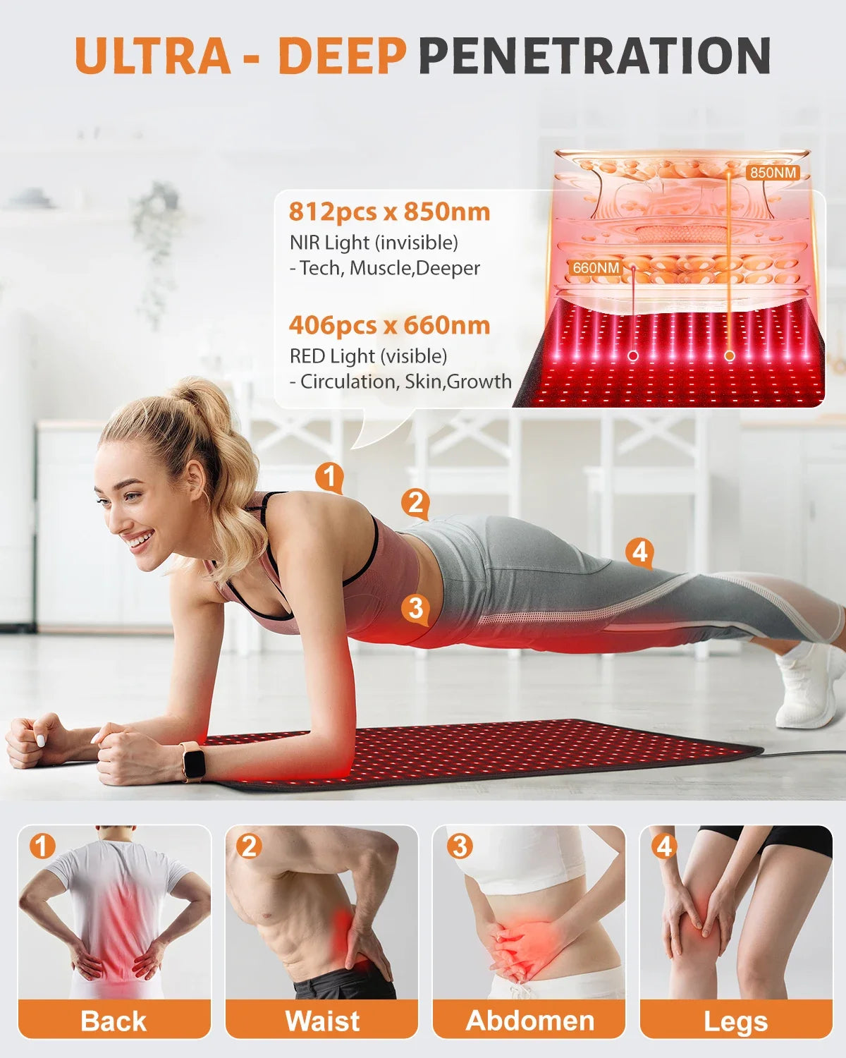 Free Shipping Astarexin LED Light Therapy Heating Mat