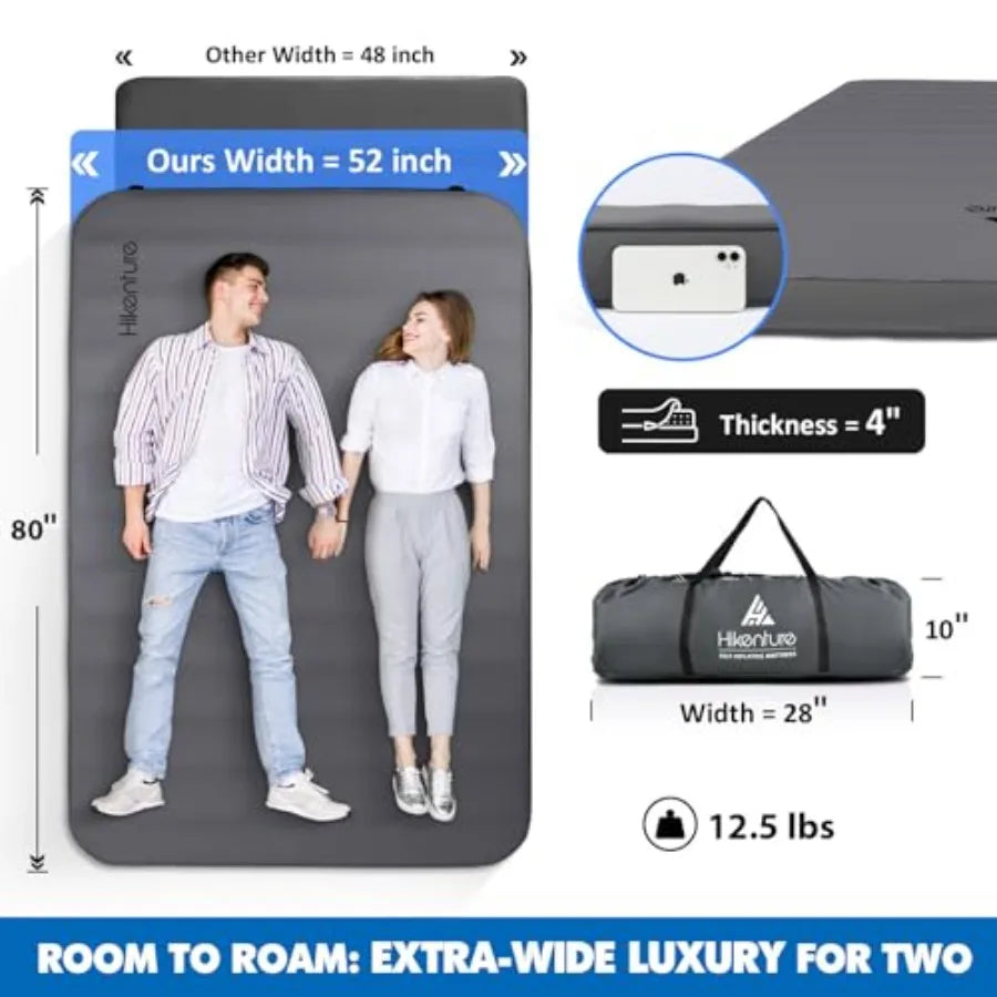 Free Shipping Four Season Double Self Inflating Camping Sleeping Pad