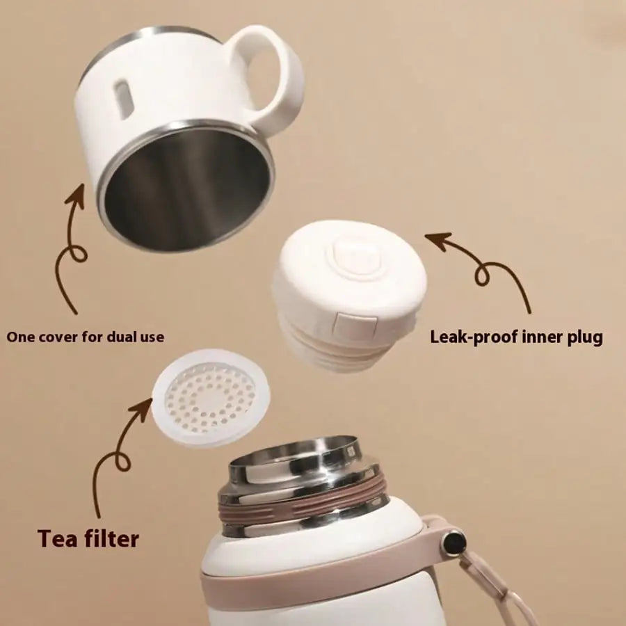 304 Stainless Steel Vacuum Flask With Lid And Carry Strap