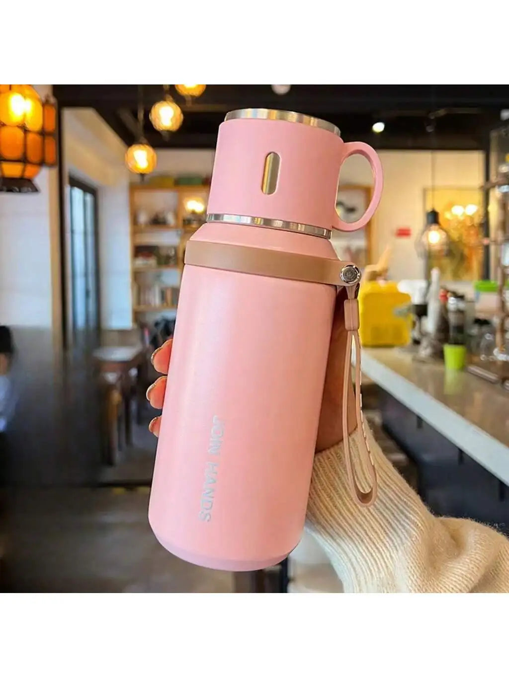 304 Stainless Steel Vacuum Flask With Lid And Carry Strap