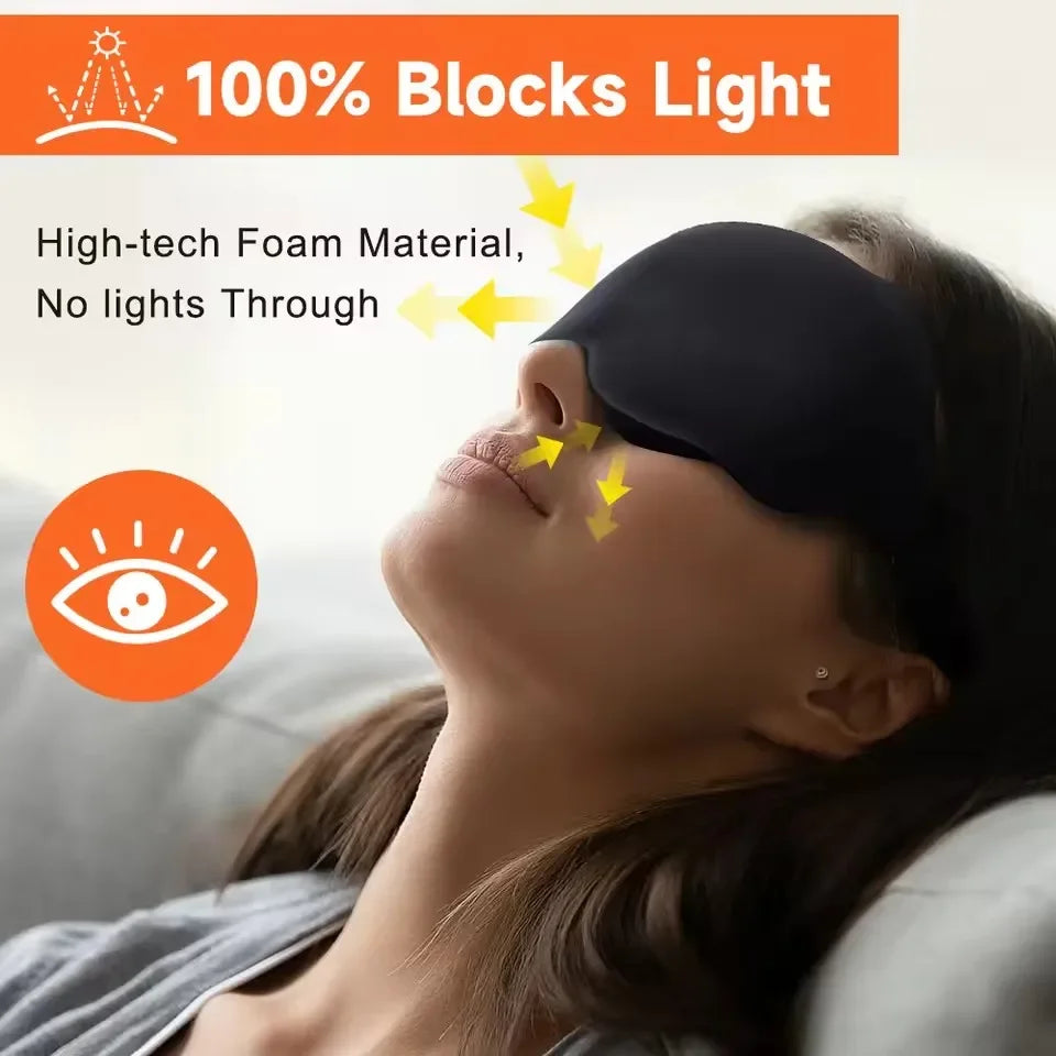3D Contoured Eye Mask For Sleeping With Blackout Blindfold Design