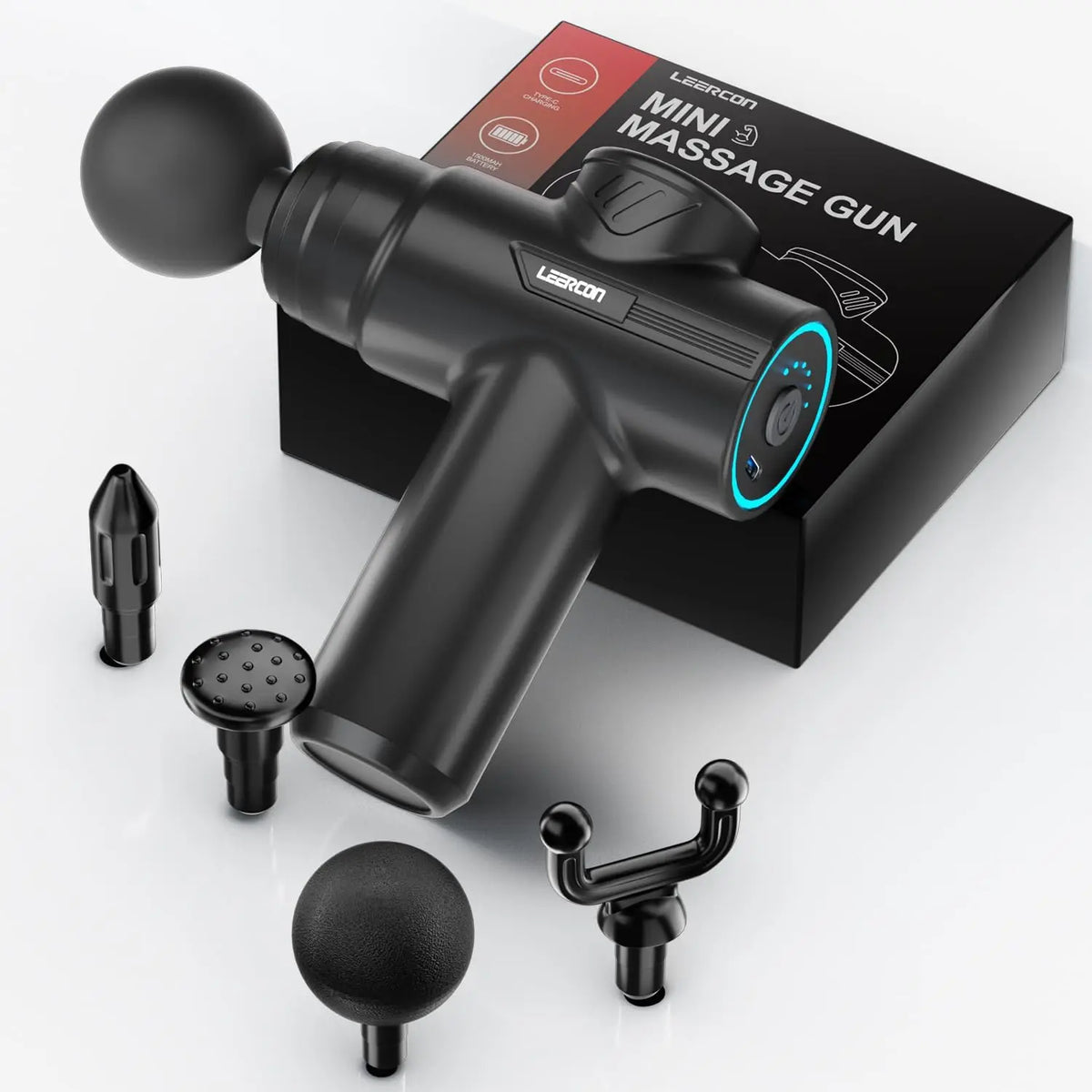 Leercon Mini Massage Gun With Six Speeds And Four Heads