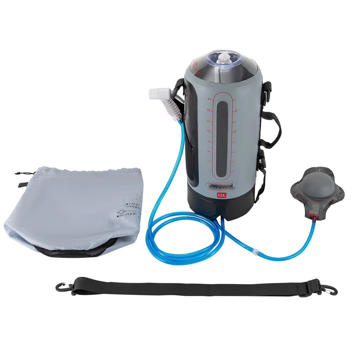 Free Shipping Portable Solar Camping Shower With Pump And Hose