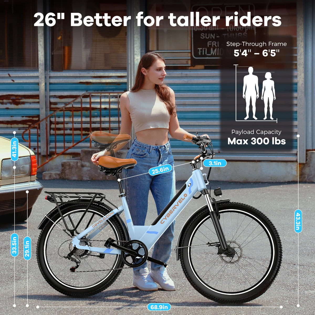 Free Shipping CYBERVELO Urban Commute Electric Bike With 1000W Motor
