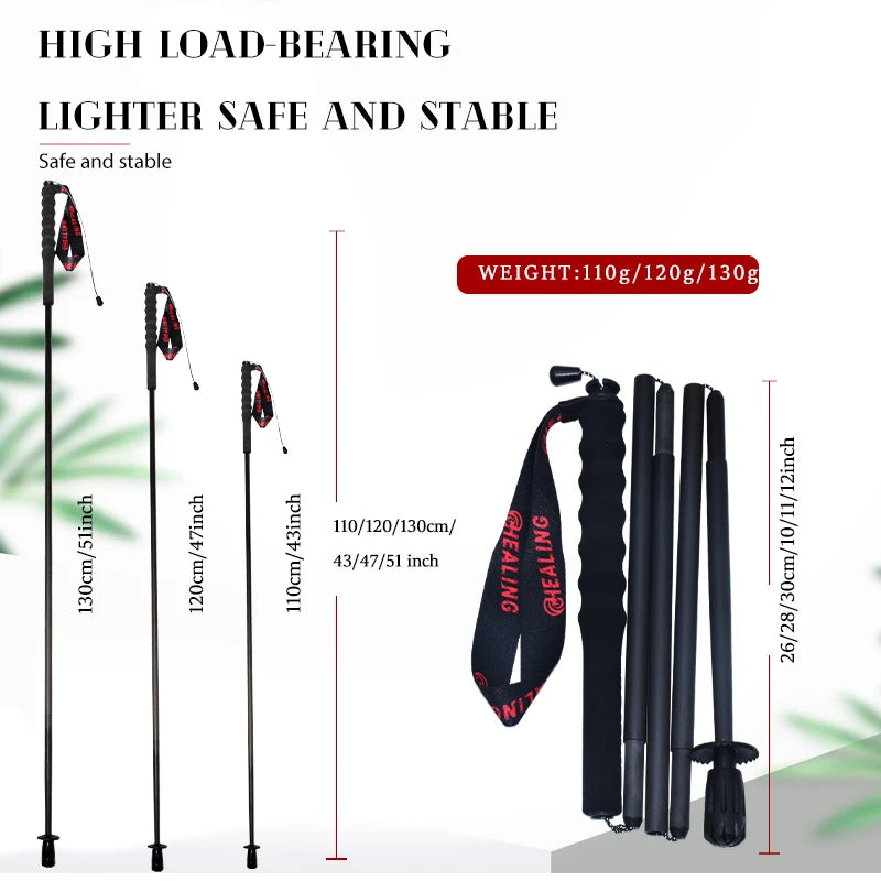 Free Shipping OKHEALING Carbon Fiber Foldable Trekking Poles