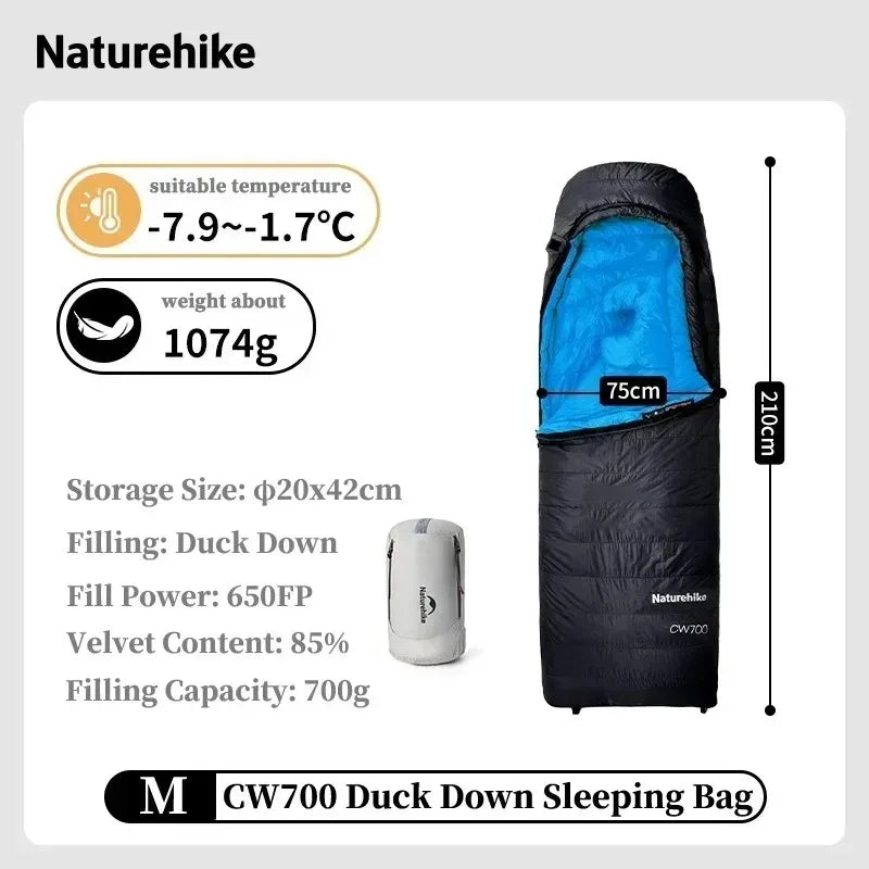 Free Shipping Naturehike Ultralight Duck Down Four Season Sleeping Bag