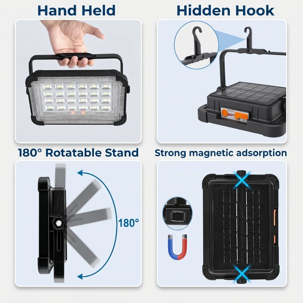 Free Shipping Morglad Rechargeable Solar Camping Lantern With Light Modes