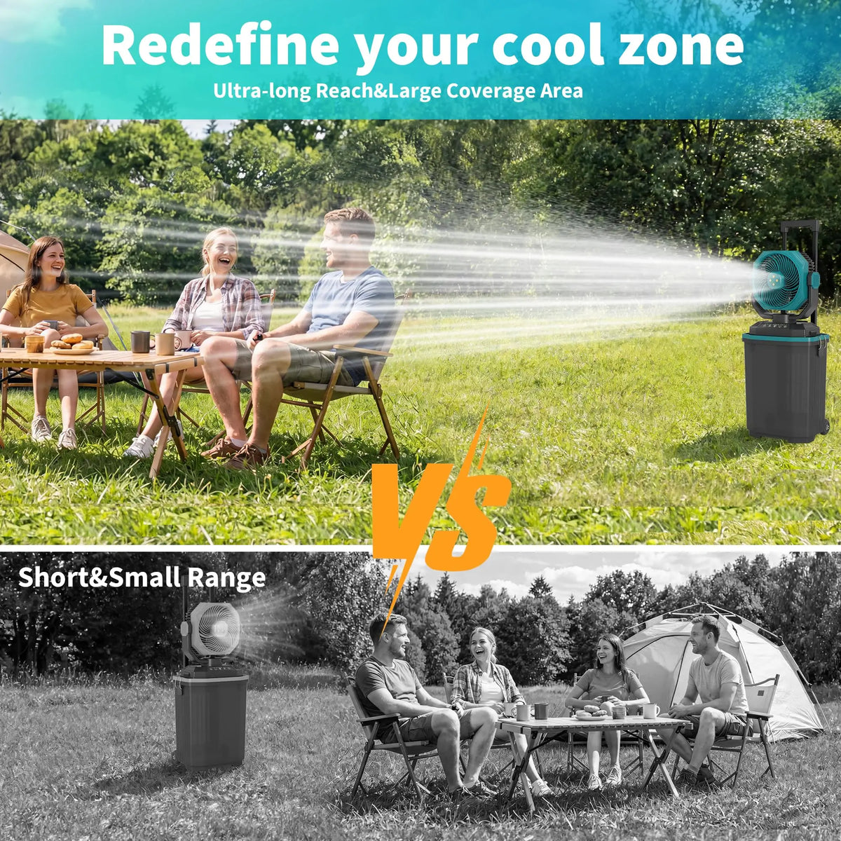 Free Shipping HiMISS Portable Misting Bucket Fan for Outdoor Cooling