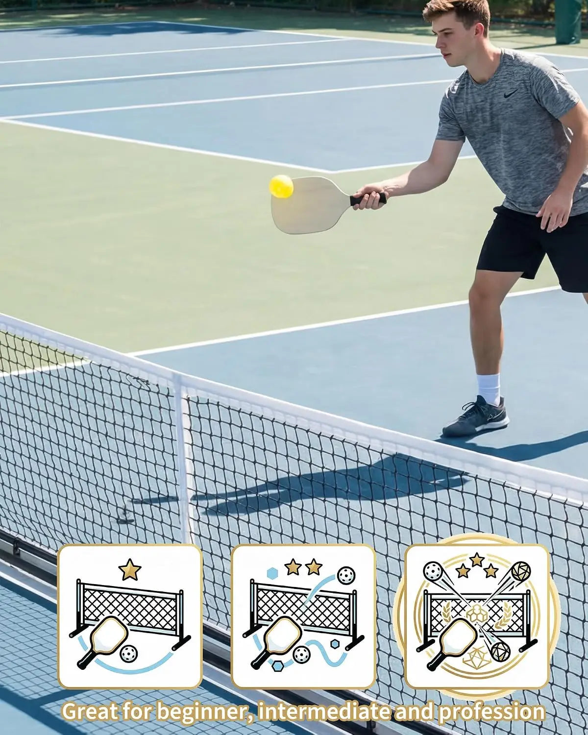 Free Shipping Tacleekii Portable Pickleball Net With Paddle Set