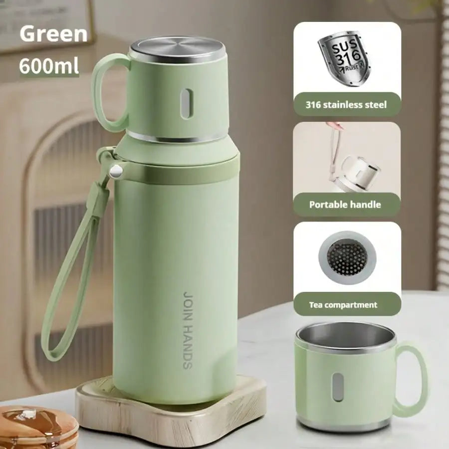 304 Stainless Steel Vacuum Flask With Lid And Carry Strap