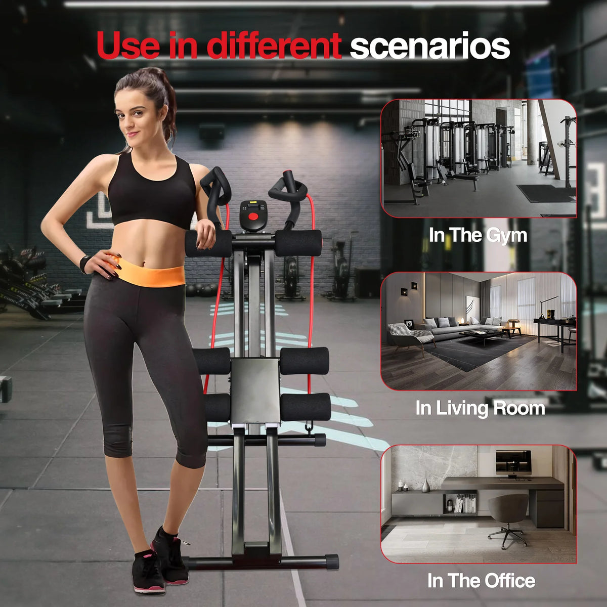 Free Shipping Fitness Ab Machine Adjustable Foldable Core Trainer