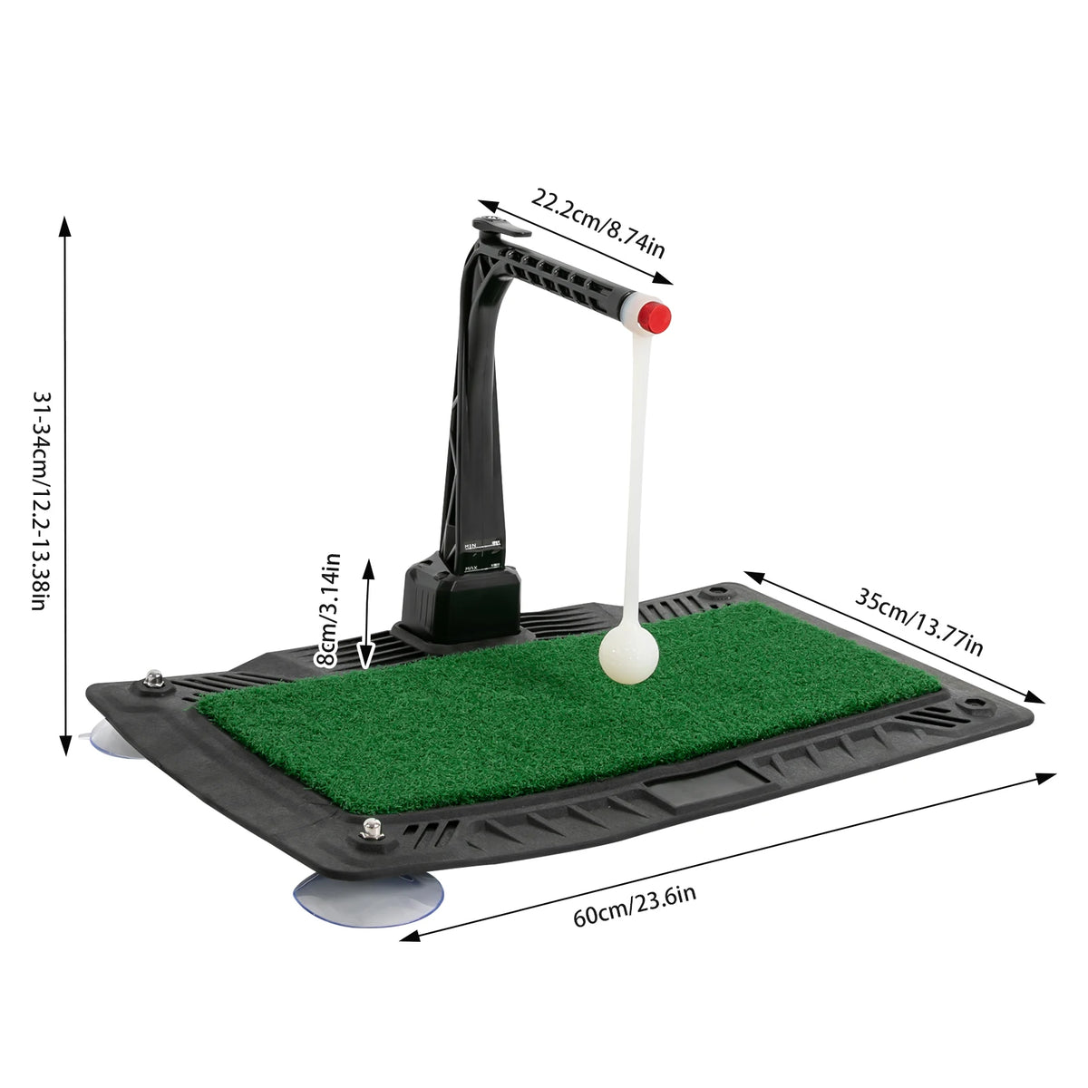 Height Adjustable Golf Swing Trainer With Ball Return Practice Aid
