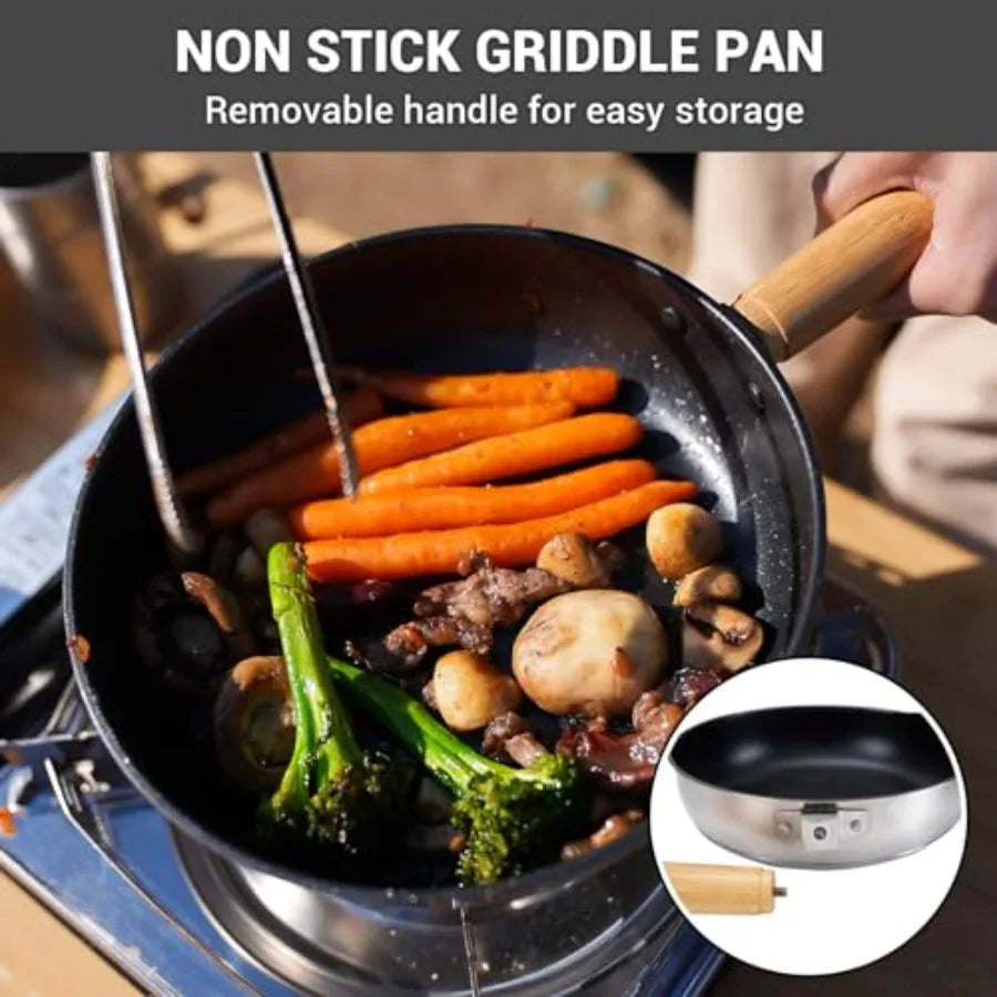 Free Shipping Stainless Steel Camping Cookware Set With Pots and Pan