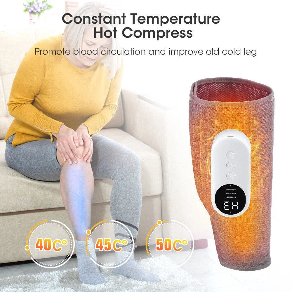 Heated Air Compression Calf And Leg Massager With Three Modes