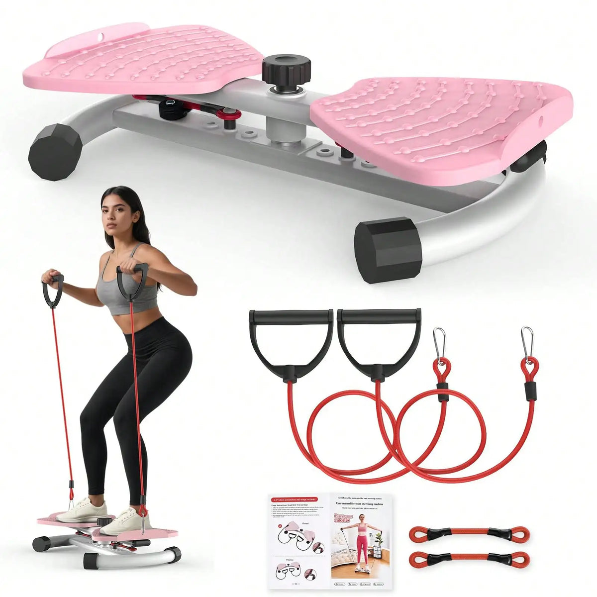 Waist Twist Disc Board With Resistance Bands For Home Fitness