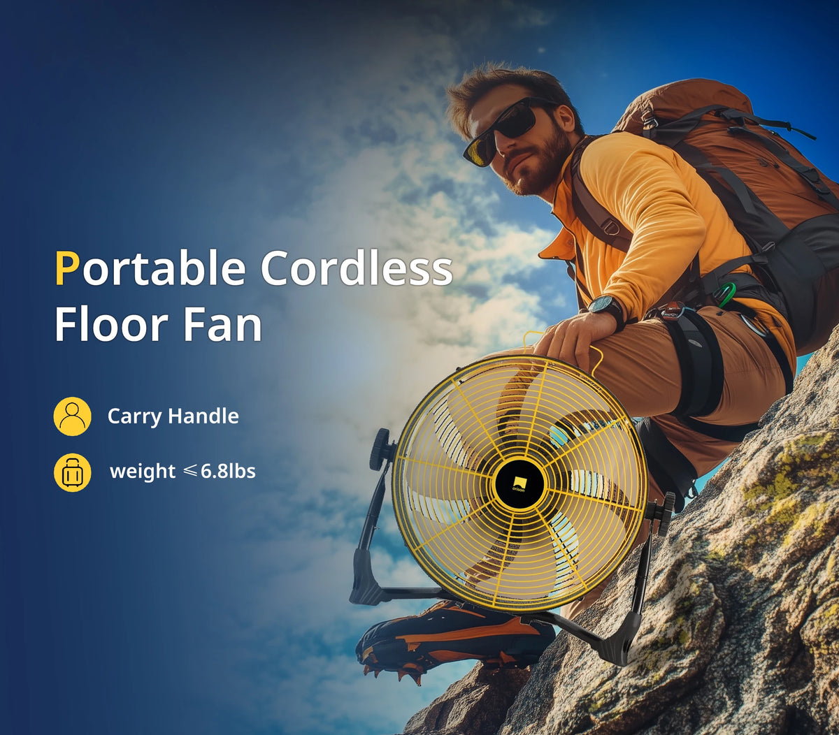 Free Shipping Orison Portable Battery Operated High Velocity Floor Fan