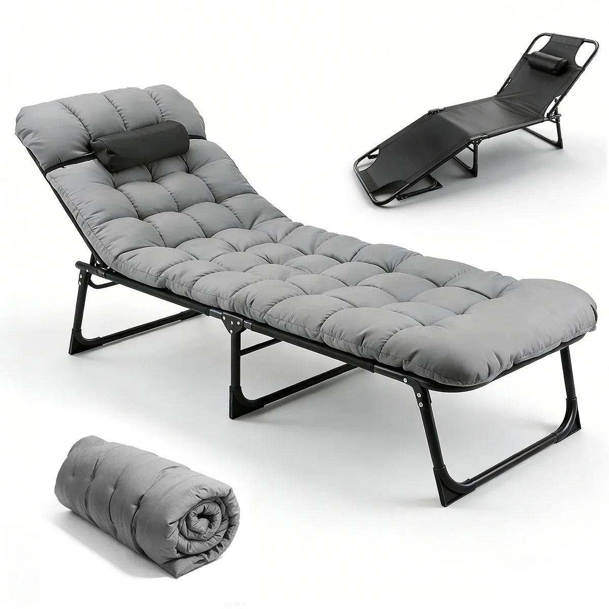 Free Shipping Adjustable Folding Camping Lounge Chair With Soft Cushion