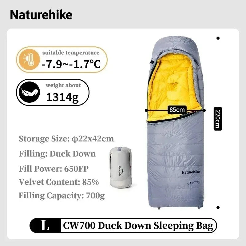 Free Shipping Naturehike Ultralight Duck Down Four Season Sleeping Bag