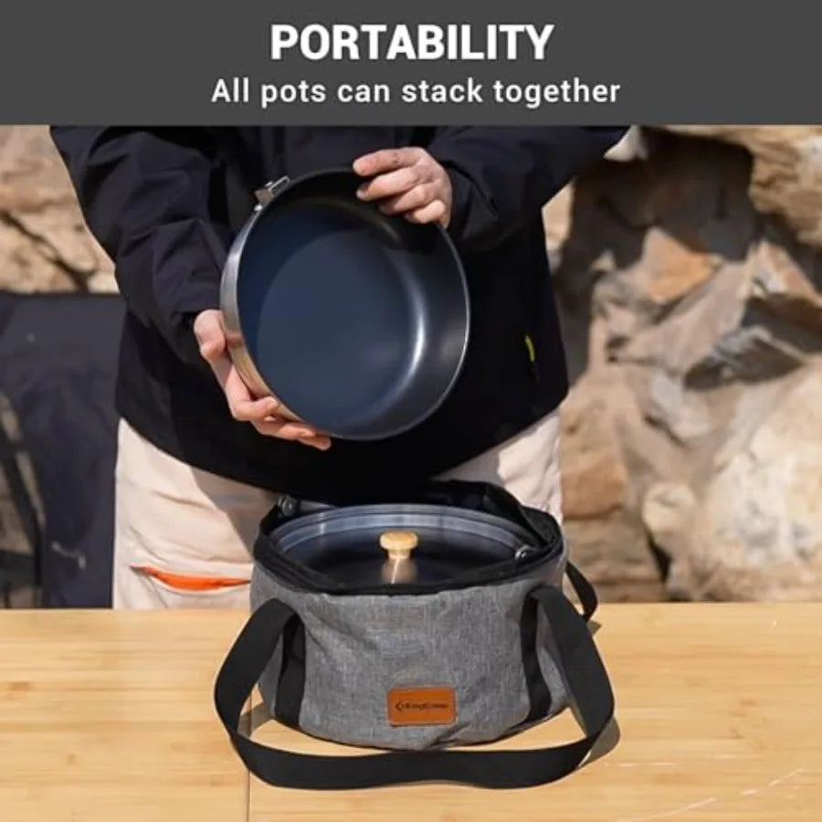 Free Shipping Stainless Steel Camping Cookware Set With Pots and Pan