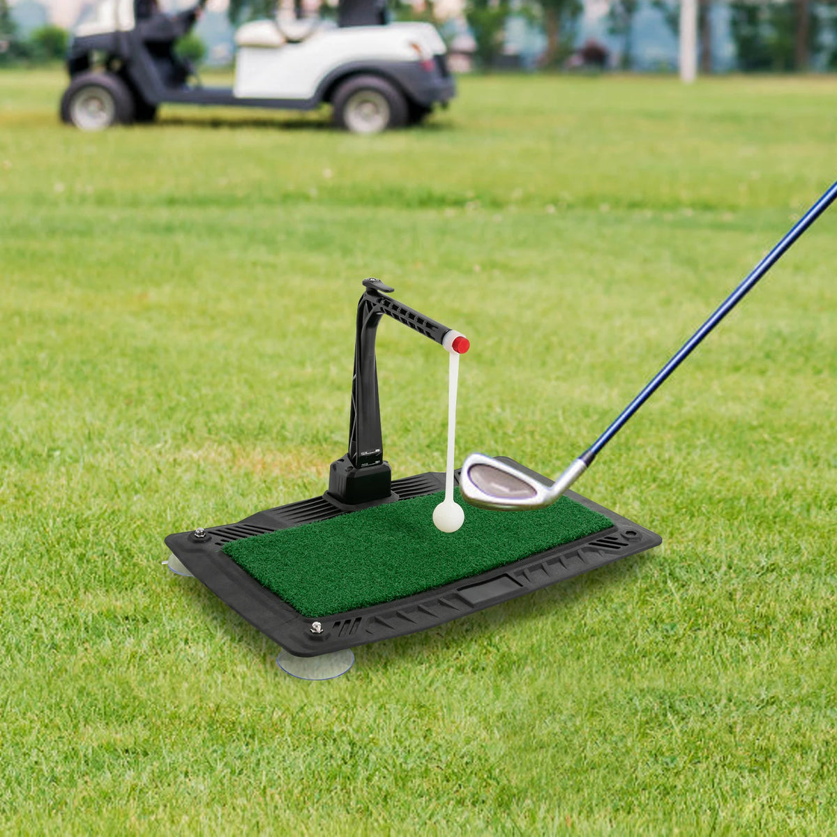 Height Adjustable Golf Swing Trainer With Ball Return Practice Aid