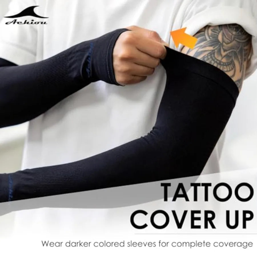 Unisex Compression Arm Sleeves For UV Protection And Cooling Support