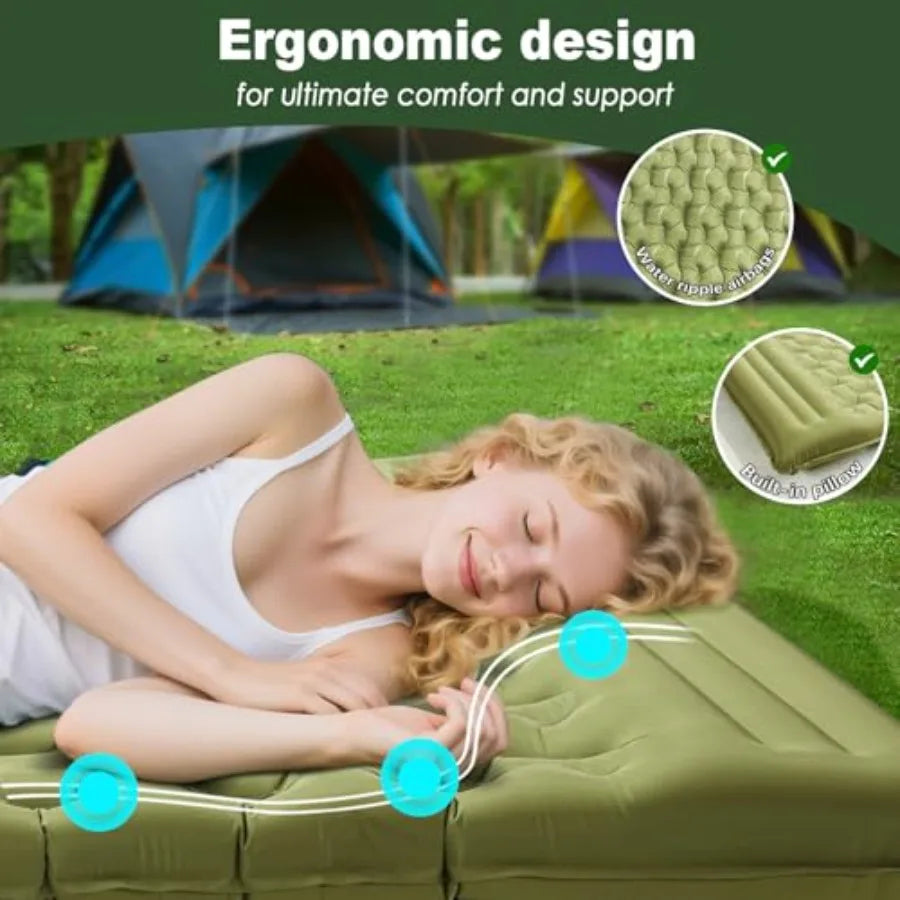 Free Shipping Double Camping Mattress With Built In Foot Pump