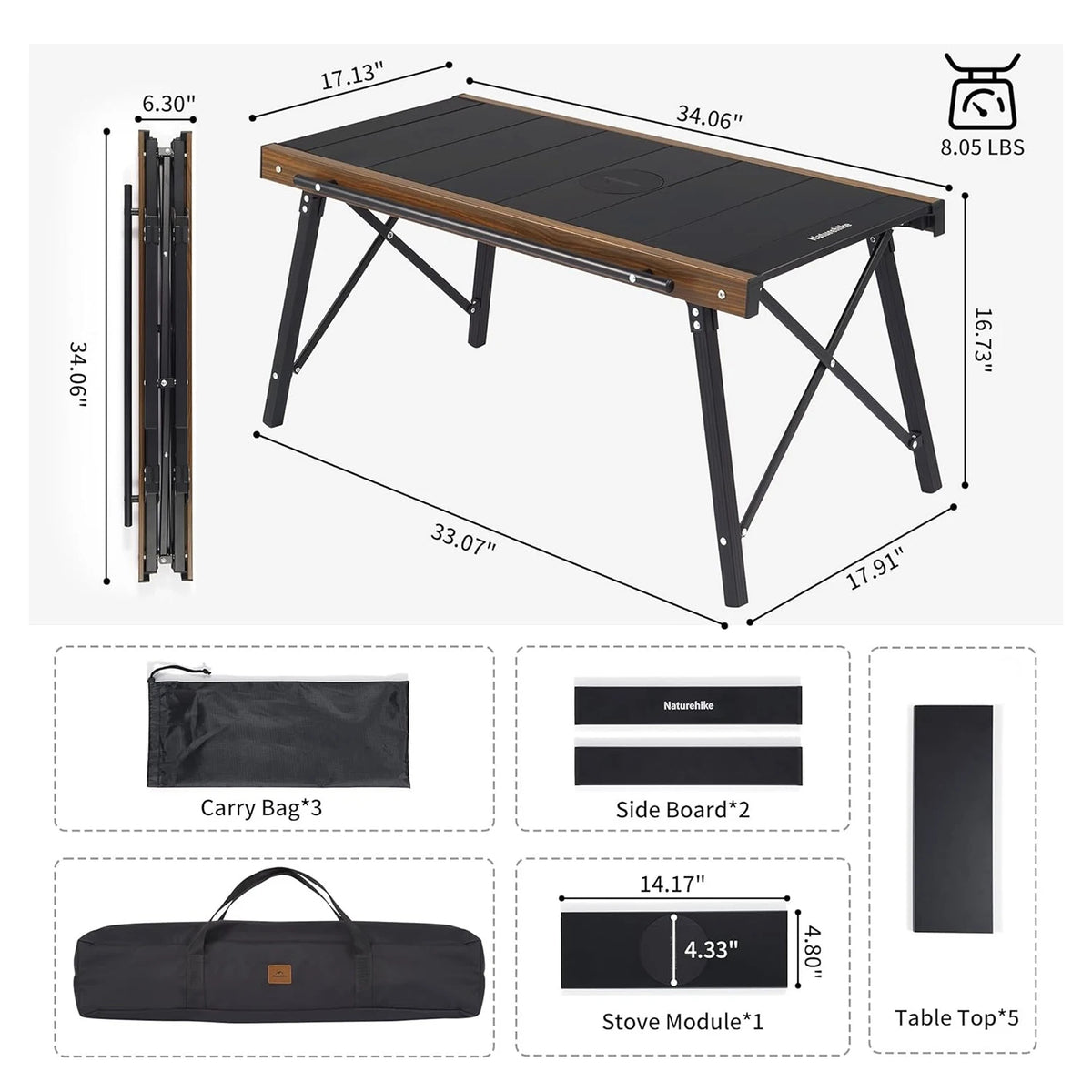 Free Shipping Naturehike Portable Aluminum IGT Camping Table