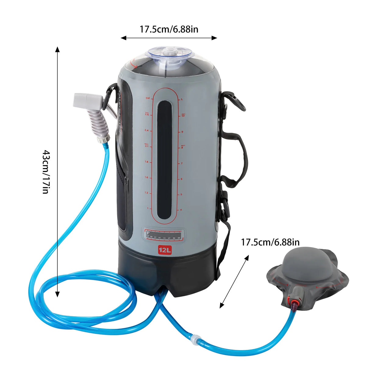Free Shipping Portable Solar Camping Shower With Pump And Hose