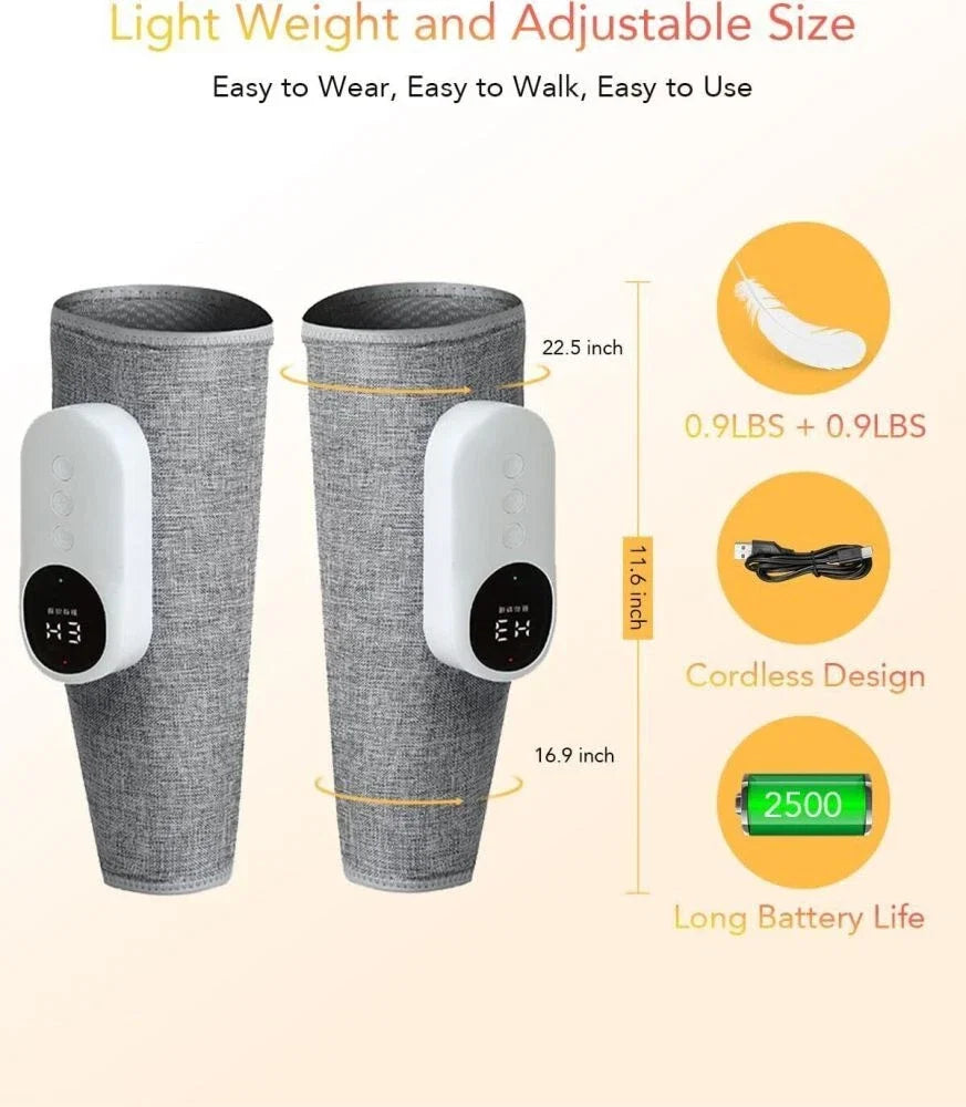 Heated Air Compression Calf And Leg Massager With Three Modes