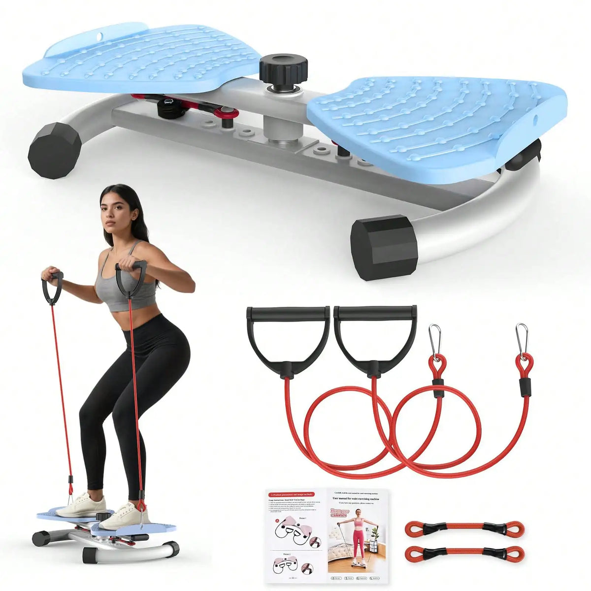 Waist Twist Disc Board With Resistance Bands For Home Fitness