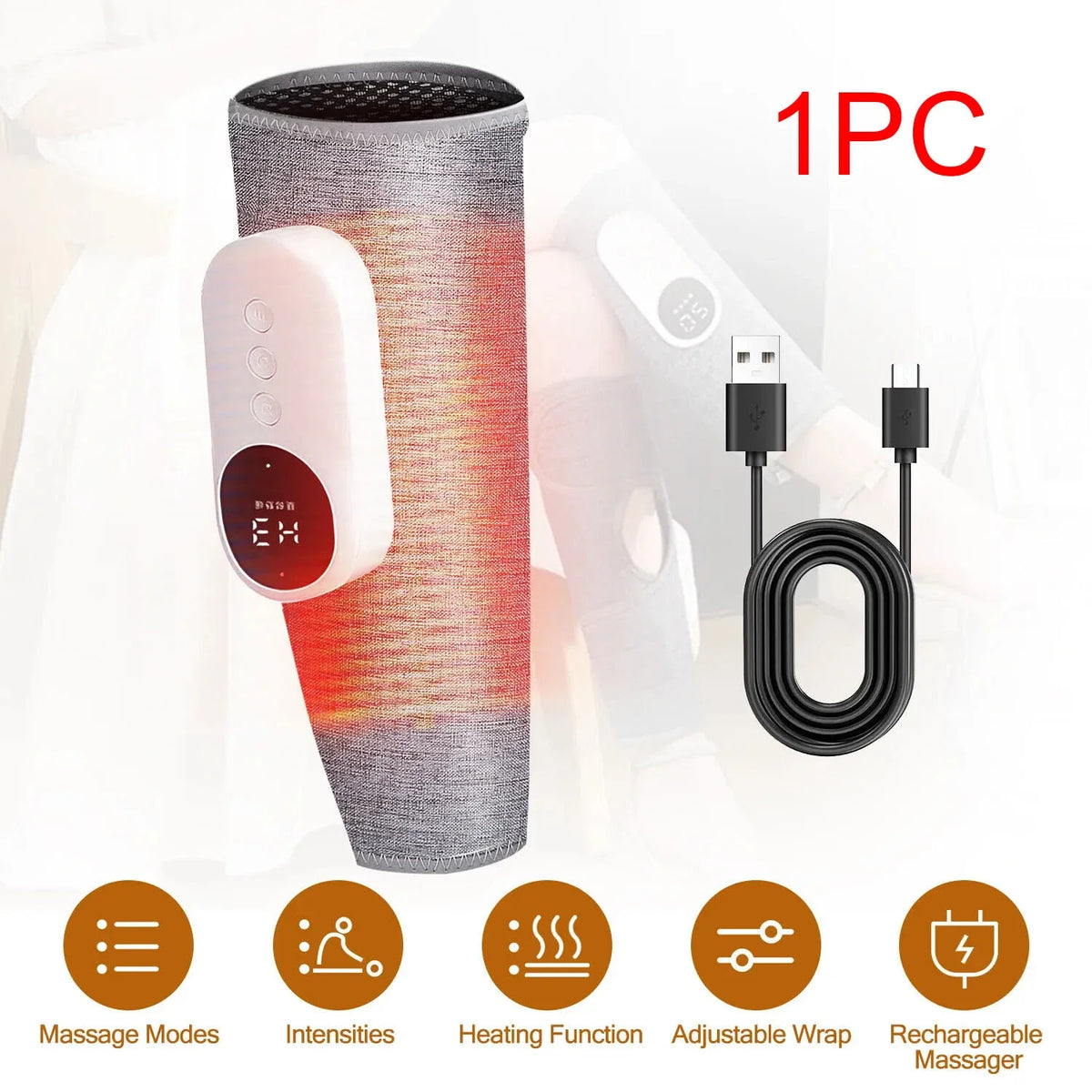 Heated Air Compression Calf And Leg Massager With Three Modes