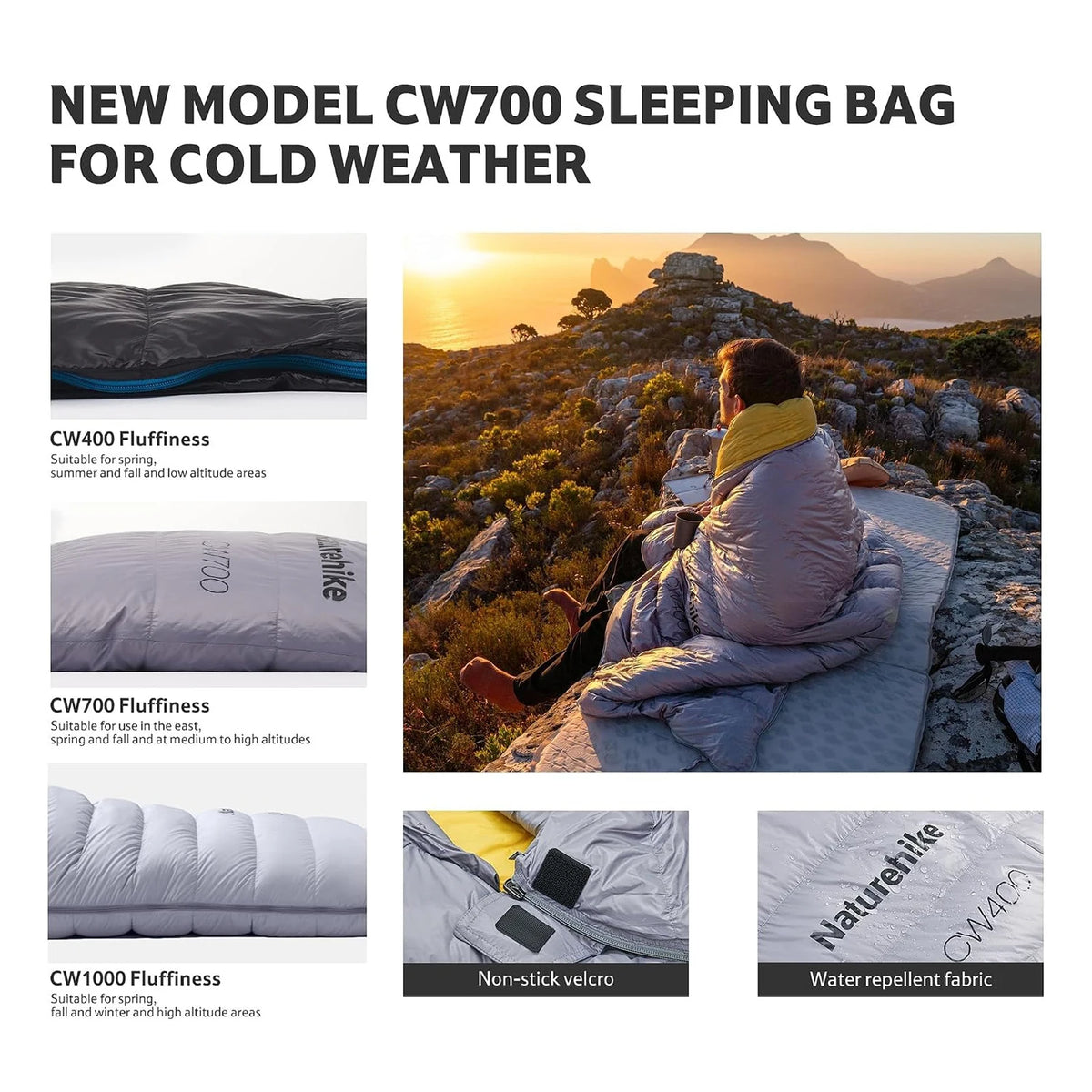 Free Shipping Naturehike Ultralight Duck Down Four Season Sleeping Bag